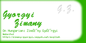 gyorgyi zimany business card